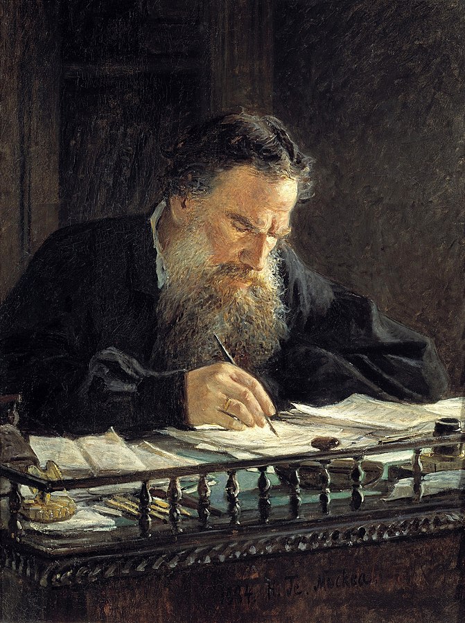 portrait de Tolstoy écriture